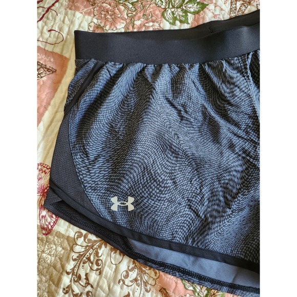 Under Armour UA Fly By 2.0 Printed Shorts Black Loose Fit Shorts Womens size XL - Picture 2 of 11